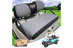 10L0L Coprisedili universali per carrello da golf per auto club EZGO Yamaha, Dress UP Older Golf Cart Sedile in vinile resistente materiale traspirante facile da installare, nero e grigio