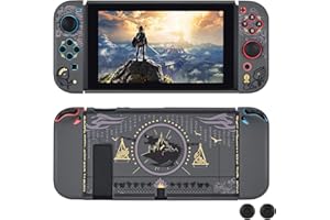 DLseego Funda Protectora Compatible con Nintendo Switch,Funda Dura para PC con Diseño Anti-arañazos y Absorción de Impactos con 2 Agarres para los Pulgares - Zelda