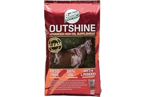 Baileys Outshine Horse Feed 20kg - High Oil Supplement for Coat Shine, Weight Gain & Stamina, Low Starch Formula