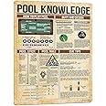 PAIION Pool Knowledge Metal Tin Signs Billiards Pool Rules Planing Education Room Decor Poster School Club Home Garage Wall Decoration 16x12 Inch