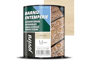 JOVIRA PINTURAS Barniz Intemperie al Agua, para el cuidado y la decoración de maderas en exterior. (750 Mililitros, Mate) H-26