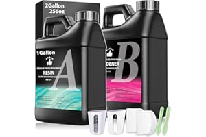 Zoncolor 2 Gallon / 9L Epoxy Resin, Crystal Clear Epoxy Resin Kit No Yellowing No Bubble UV Resistant, Casting Resin for DIY Art Crafts Christmas Birthday Gifts Jewelry Making Coaster Mold Casting