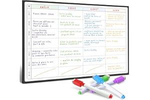 Smart Panda A3 Tableau Planificateur - Grand Calendrier Magnétique, Idéal pour des Examens, Repas ou Tâches Ménagères - Tableau pour Frigo - Hebdomadaire - en Français
