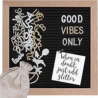 Gadgy ® Retro Filz Letter Board | Mit 340 Galvanisierte Gold- und Silber Buchstaben | 170 Weiße Buchstaben, 100 Symbole…