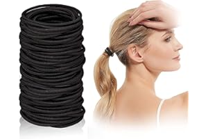 Vincerlo Elastique Cheveux – Lot de 100 Pièces Résistants en Nylon et Caoutchouc 2mm Attaches Cheveux pour Femmes Hommes et Enfants, Noir