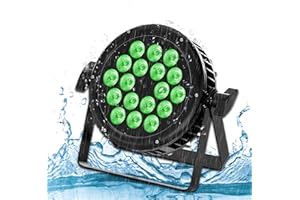 HOLDLAMP RGBW LED Par Wasserdicht IP65 Bühnenlicht, 18 LED Scheinwerfer Outdoor mit Wasserdichtem Kabel, Discolicht Lichteffekte für Party Club Bar Hochzeit Halloween Weihnachten