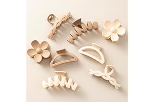 HBselect 8 Pezzi Mollette Capelli Donna, Pinze per Capelli per Capelli Spessi, Antiscivolo, Colori Neutri Mollettone Capelli Donna di Artiglio per Capelli, Ideale per le Donne e Ragazze