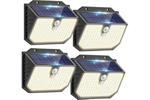 nipify Outdoor Solar Lights,Upgraded 5000K Neutral Solar Security/Wall Light, 3 Modes Motion Sensor and IP65 Waterproof Solar