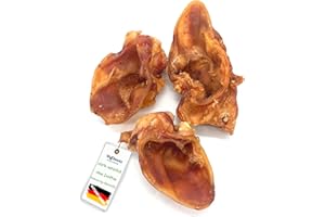 Orejeras de cerdo secas para perros, 2,5 kg, 100% cerdo, masticables, comida para perros, barf, golosinas de Wuffsnacks