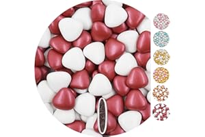 EinsSein 1kg Dragees mariage au chocolat cœur Mix médium blanc-bordeaux perle dragées mariage baptême communion noël amandes feter et recevoir fêter de fete couleur pas cher aux bombe tag voir mes