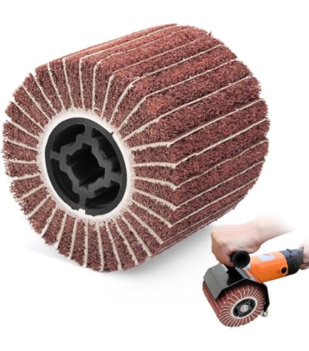 2 x nylon borstel, korrelgrootte 120, schuurborstel, polijstborstel, draadtrekwiel, borstel voor schuurrol, schuurmachine, borstelslijper, satijniermachine, borstelborstel, slijpopzetstukken (grijs