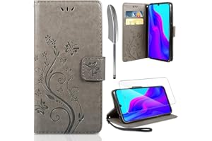 AROYI Funda con tapa de cuero para Huawei P30 Lite -Gris