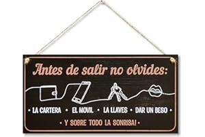 CARISPIBET Antes de Salir no Olvides cartello chistoso y cariñoso Decorativos para el hogar decoración de Pared 15 x 30 cm