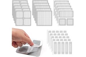 BOBOPACK Pack of 20 Fly Screen Repair Plasters, 4 Sizes, Fly Screen Repair Material, Anti-Mosquito Cutting Grid, Strong Self-Adhesive, Adhesive Tape, Suitable for Doors and Windows