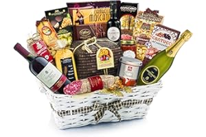 Villa Guelfa Cesto Natalizio Gastronomico ''Majestic'', Strenna di Natale con Prodotti Alimentari Regionali Tipici, Specialità Gastronomiche Gourmet in Confezione Regalo per Natale