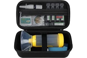 Elonbo Valise d'inhalateur d'asthme, joint d'inhalateur d'enfant et d'adulte, masque, support d'inhalateur sac d'organisation de voyage d'asthme, poche appropriée pour le médicament d'allergie, Noir