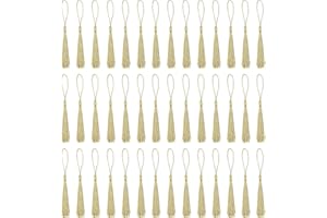 HXMJIED 100PCS Silky Floss Tassels, 13CM/5 Inch, Champagne Handmade Soft Tassels, Craft Tassels, for DIY Craft Accessory, Jewelry Making