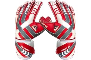 amport Goalkeeper Gloves – Finger Spine Protection, Hybrid Cut & Wide Double Layer Wristband – Unique Designed, Best Grippy and Consistent Palm Grip Goalie Gloves for Kids, Youth & Adult