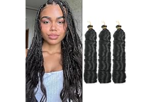 YYQXZG 24 Inch French Curly Braiding Hair for Box Braids,150g/Pack,Soft Loose Wave Braiding Hair Prestretched Synthetic French Curly Hair Extensions for Women (1B, 3pack)