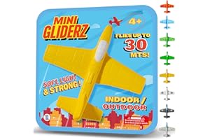 ANCORY Foam Glider Planes for Kids - Airplane Toy Flying Gliders 30m Range - Water Floating Lightweight Outdoor Toys, Yellow