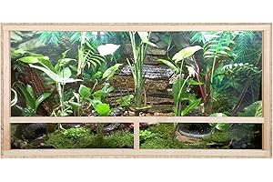ecozone Terrarium en bois avec aération latérale 120 x 60 x 60 cm Terrarium en bois en panneaux OSB Terrarium pour animaux exotiques tels que serpents, reptiles et amphibiens