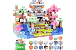 YIHANG 100Pcs Magnetic Building Blocks for Kids, Build Magnet Ice Castle World Set, Magnet Toys Birthday for Boys Girls Age 3-4 4-5 6-8+, STEM Sensory Toys Creative Kid Games