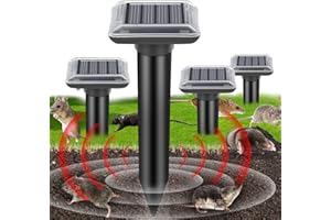 LEMENG Repelente Solar para Topos 2025,de Hormigas Reina para jardín y Camping, Gopher, para Serpientes Topos, Gopher y Otros repelentes para Repelente para Ratones 4 Piezas