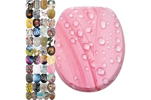 Sanilo WC Sitz mit Absenkautomatik, viele neue Toilettendeckel zur Auswahl, hochwertige Oberfläche, einfache Montage, stabile Scharniere (Pink Flower)