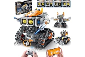 HOGOKIDS Technik Robot Building Set con Espressioni Cambiabili - Giocattolo Robotico 3 in 1 con Telecomando e APP, Effetti Sonori, Robot RC Ricaricabile, Regalo per Bambini dai 6 Anni (451PCS)