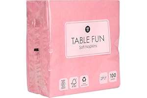 Talking Tables 100 x Tovaglioli di carta rosa tenue in confezione sfusa, tovaglioli monouso per feste di compleanno, Natale, catering, matrimoni, stoviglie, riciclabili, realizzati in UE, 2 veli, 33cm