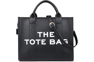 Makukke Tote Bags for Women Handbag Tote Purse with Zipper Leather Shoulder Bag Crossbody Bag for Office, Travel, School (Black)