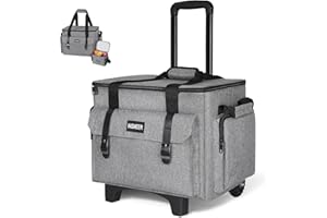 INSMEER Rolltasche für Lehrer mit Fach für 15,6-Zoll-Laptop, Rolltaschen für Lehrer mit Rollen für den Unterricht mit zusätzlicher Lunch-Tasche, tragbare 3-in-1-Rolltasche für Bastelbedarf