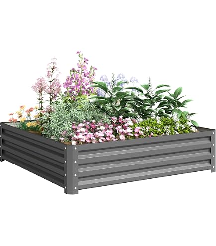 thumbnail image 2 of BIRDSINYARD Galvanized Steel Raised Garden Bed Kit - 4ft X 2ft X 1ft, Rust-Resistant, With Bracing Rods & Gloves 2 of 14