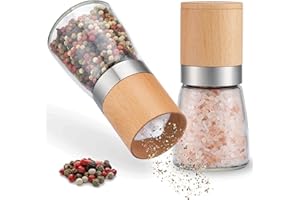 ZOLMER® 2 Set Molinillo Pimienta con mecanismo regulable de cerámica - Elegante molinillo especias de acero inoxidable - También para guindillas [sin especias incluidas]