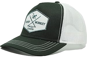 DRESSED IN MUSIC PLAY WITH ME asquette Trucker pour Homme - Visière Semi courbée - Taille Unique - 5 Panneaux - Ajustable par réglette Plastique rétro Snapback - Surfer sur Le Pays Basque