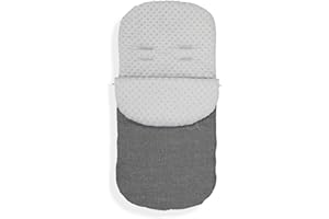 OLO BABY Universal Baby Stroller cosytoes Liner Buggy Dimple Fleece Footmuff Grey Melange (Grey)