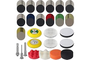 DUBUOZA 145 Kit Renovation Phare Voiture,Renovateur Phare Voiture,75mm Kit Polisseuse Voiture,Kit de Restauration de Phares pour Auto et Moto,Pour le Meulage et le Polissage