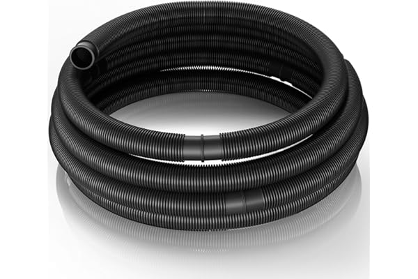Wiltec Tuyau piscine noir – 12 m de long, Ø 38 mm – Tuyau solaire flottant à sections préformées – 190 g/m – made in Europe – Boyau d’aspiration solaire