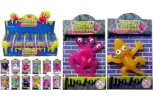 Henbrandt 24x Sticky Creatures Novelty Splat Monster Toy Sticky Fidget Toys for Kids Trick or Treat Stocking Filler Halloween Party Bag Fillers Loot Bag Lucky Dip Favours for Boys and Girls