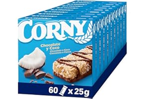 Corny - Barritas de Cereales con Chocolate y Coco. 10 estuches con 6 barritas 10x(6x25g)