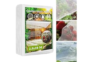 MQHUAYU Gemüseschutznetz Insektenschutznetz Kulturschutznetz, 2.5x10m Gartennetz für Pflanzen Netz Feinmaschig, für Beschützen Pflanzen und Gemüse Obst Blumen Gewächshaus,zum effektiven Schutz vor Schädlingen