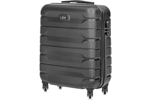 OCHNIK Walizka kabinowa, 56 x 37 x 23 cm, walizka podróżna z 4 kółkami, średniej wielkości, bagaż podręczny na kółkach, trwała, z ABS, blokada numeryczna, czarny, S