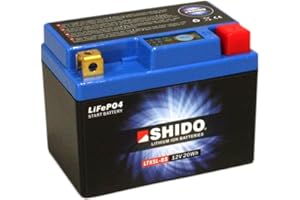 Motorrad Batterie Shido Lithium LTX5L-BS / YTX5L-BS, 12V/4AH (Maße: 114x71x106)