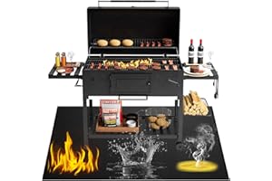 CALENXY Base ignífuga de 165 x 99 cm, alfombrilla de protección para el suelo, alfombrilla de protección contra incendios, alfombrilla de protección contra caídas, para exteriores, para barbacoa de gas al