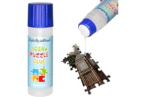 Lifestylemall Puzzle Glue Jigsaw Puzzle Saver Glue for 500 1000 2000 Pieces - Perfect for Art Craft - Puzzle Conserver with Sponge Head Quick Drying Craft Puzzle Glue Sheets Puzzle Accessories 120ML
