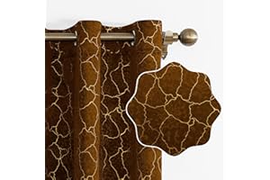 Ystyle Tende Per Interni In Velluto 2 Pezzi, 140x280cm, Tende Oscuranti Termiche Isolanti, Anti-Rumore, con Anelli, Tenda Moderna per Camera da Letto e Soggiorno, Caramello