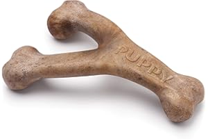 Benebone Puppy Wishbone Dog Chew Toys, Softer for Modest Chewers, Made in USA, Medium