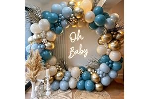 AUEZONA Kit Arco de Globos, 125piezas Guirnalda de Globos de Color Beige y Blanco, Decoración de Cumpleaños, Kit de Guirnaldas con Globos para Bodas, Baby Shower, Ducha Nupcial, Decoraciones de Fiesta