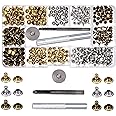 LAKII Leder Nieten Set - 180 Stück In Gold, Silber, Bronze (2 Größen)