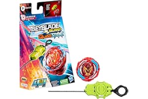 HASBRO Beyblade Burst QuadStrike Zeal Achilles A8 Starter Pack, Battle Kreisel mit Starter, Spielzeugset für Kinder